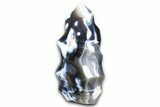 Polished Orca Agate Flame Sculpture - Madagascar #383883-1